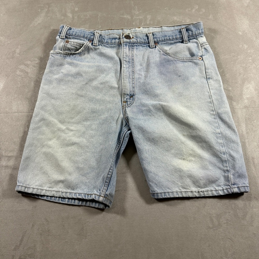 Levi's 550 Shorts Mens 36 Light Wash Vintage Relaxed Fit Orange Tab Denim